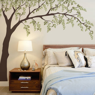 Falling Leaves Weeping Willow Tree Decal With Leaves, Scheme A, Standard