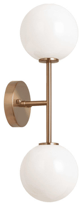 Matteo Lighting W81702AGOP Wall Sconce Light, Aged Gold Brass Finish