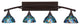 Bow 4-Light Bath Bar, with 7" Blue Mosaic Art Glass, Bronze