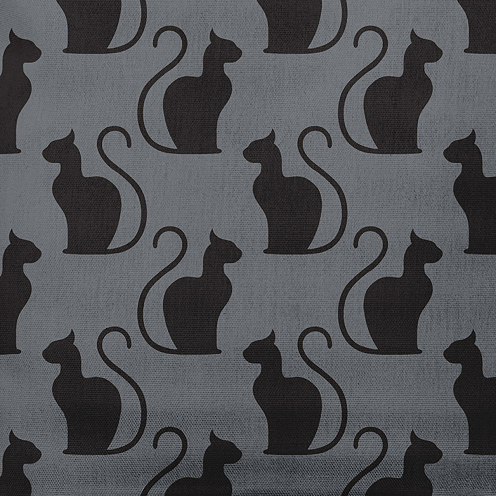 26" x 26" Spooky Cats Decorative Throw Pillow, Steel Gray