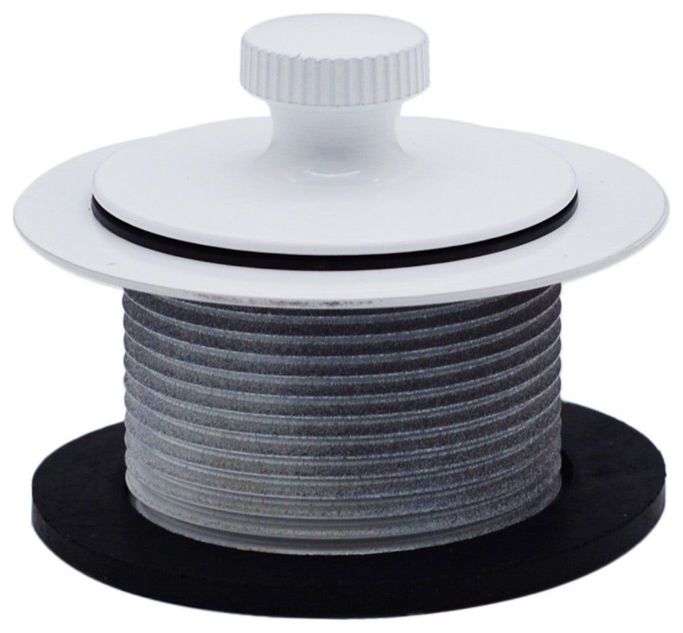 19 in. Solder In Brass Bath Tub Waste Drain Kit, White
