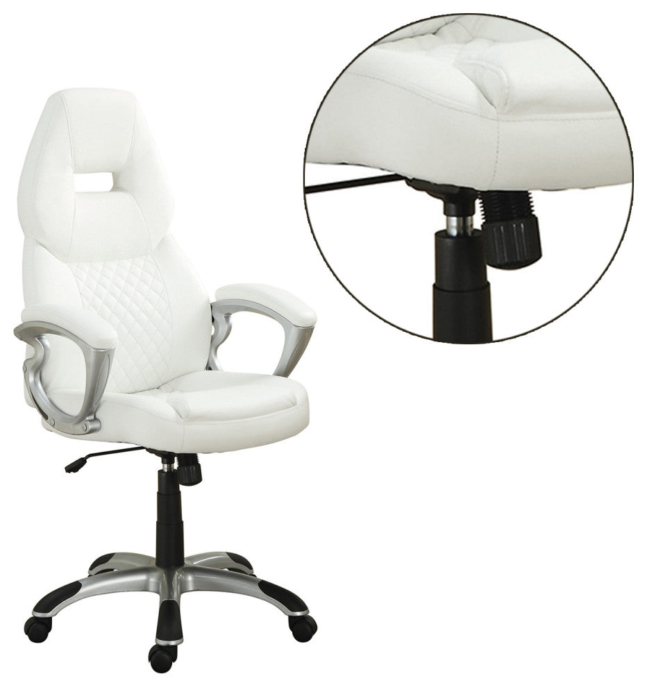 Adjustable Height Office Chair, White