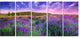 "Summer Lavender Field in Tihany" Modern Landscape Wall Art, 5 Panels, 60"x28"