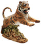 Jungle Cat Leaping Bengal Tiger Statue