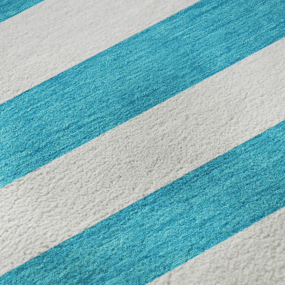 Premium Machine Washable Mayfield AMF528 Teal 8' x 10' Rug