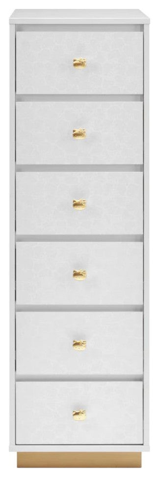 SlayStation 6 Drawer Makeup Vanity Storage, Gold