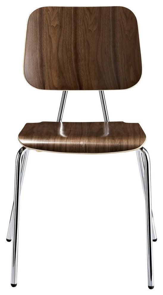 Modern Contemporary Kitchen Wood Dining Side Chair Walnut