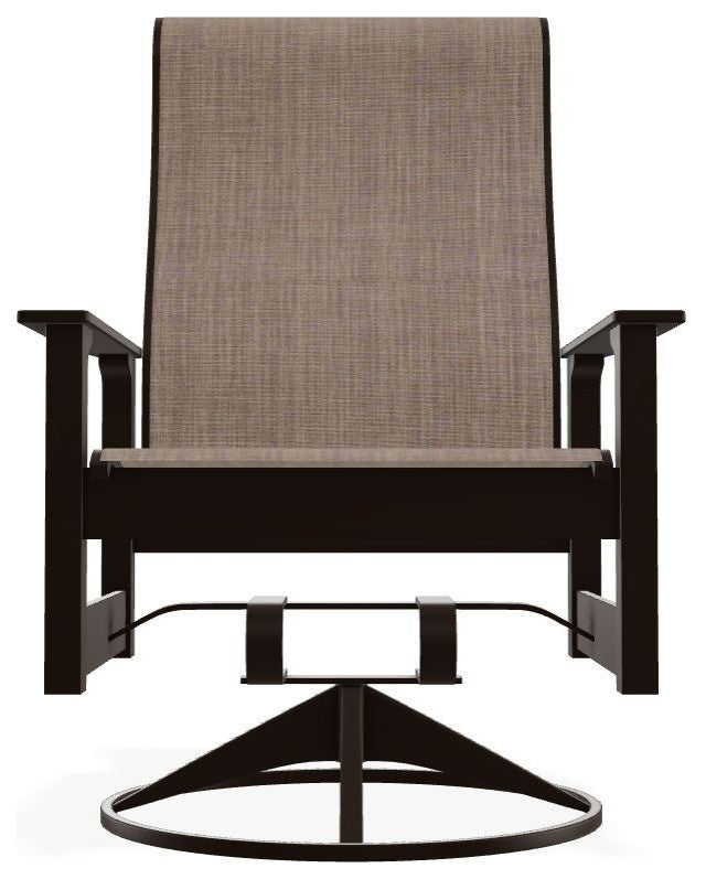 Leeward Sling Outdoor Swivel Rocker, Augustine Fennel/Kona