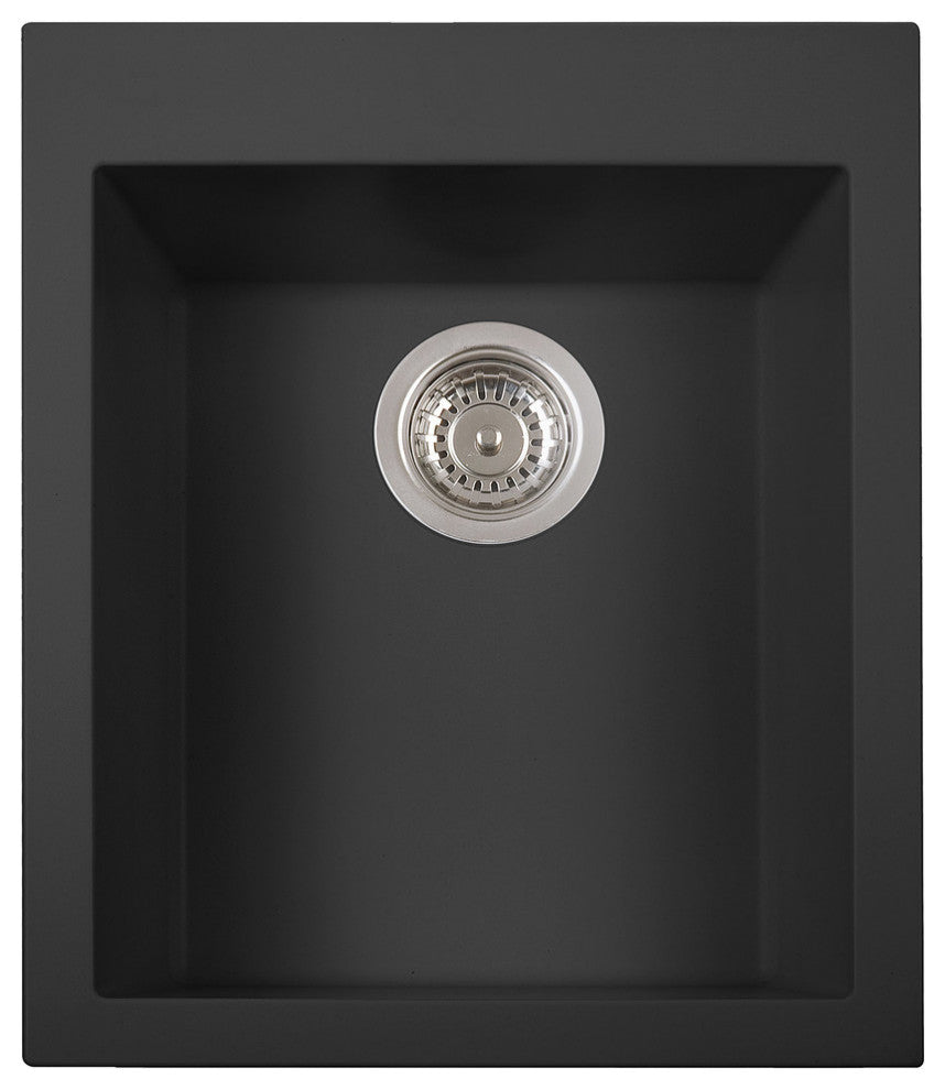 ALFI brand AB1720DI Alfi Trade 16-1/8" Drop In Single Basin - Black