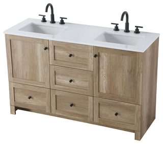 Home Living 54" Double Bathroom Vanity, Natural Oak