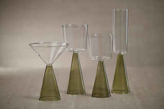 Viterbo Martini Glasses, Green, Set of 4