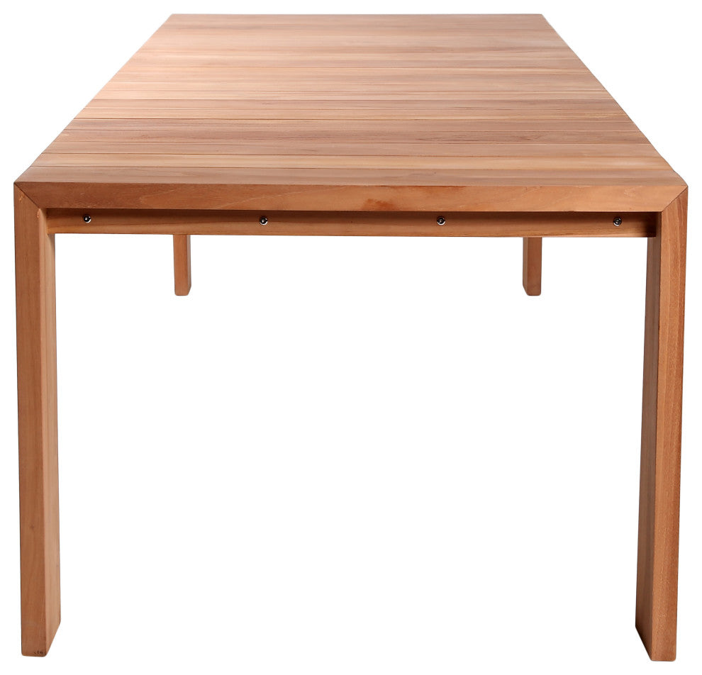 Tulum Teak Outdoor Patio Dining Table, Natural