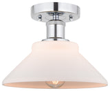 Edison Orwell 8" Semi-Flush Mount, Polished Chrome, Matte White Shade
