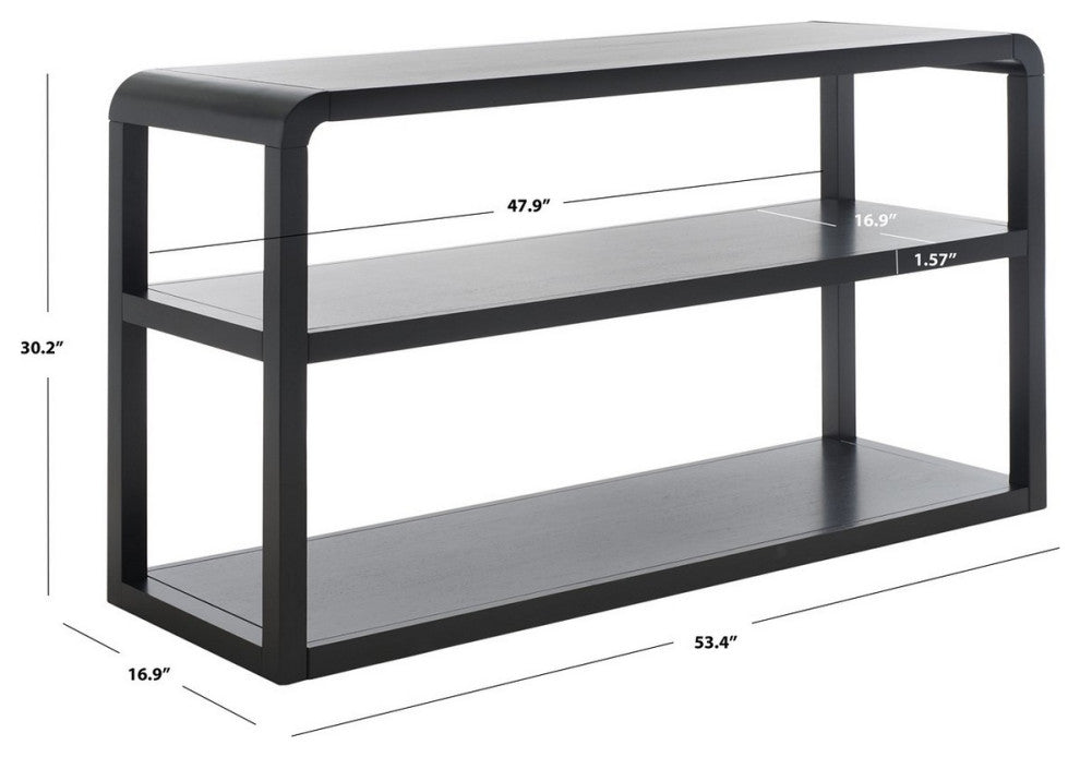 Safavieh Omara 3 Tier Console Table, Black
