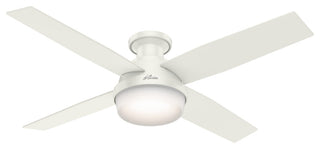 Hunter Fan Company 52" Dempsey LP Fresh White Ceiling Fan With Light and Remote