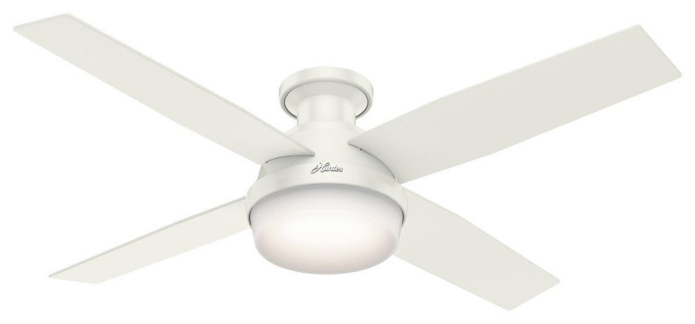 Hunter Fan Company 52" Dempsey LP Fresh White Ceiling Fan With Light and Remote