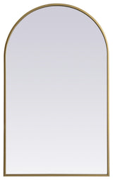 Metal Frame Arch Mirror 22X36 Inch, Brass