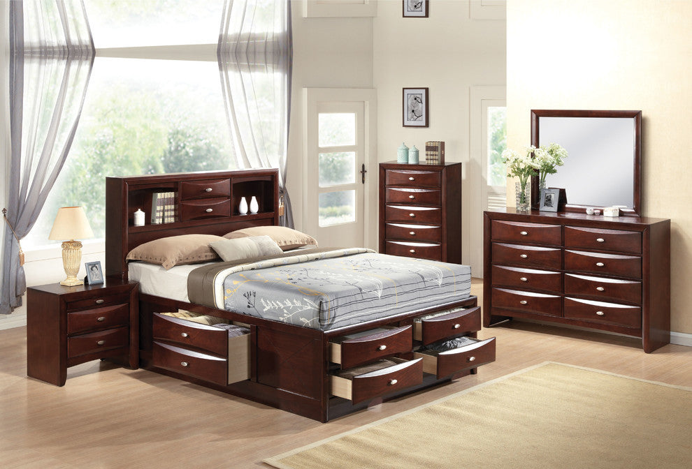ACME Ireland EK Bed W/Storage, Espresso, Queen