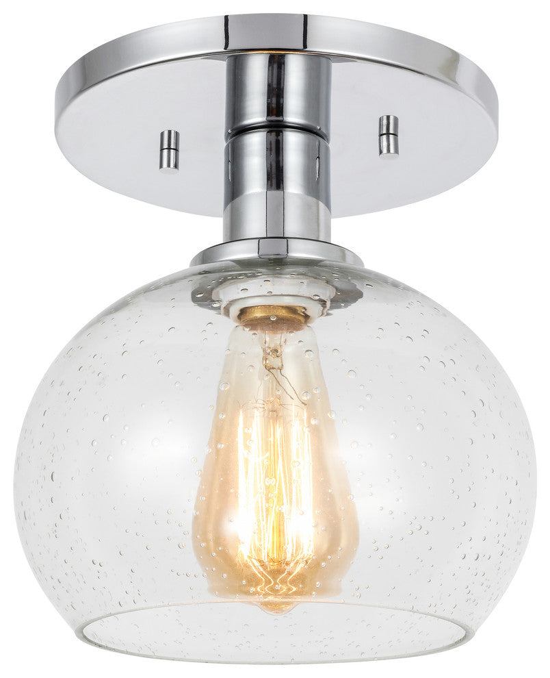 Austin Elliptical Ball Semi-Flush, Opal Glass, E26 Socket