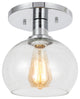 Austin Elliptical Ball Semi-Flush, Opal Glass, E26 Socket