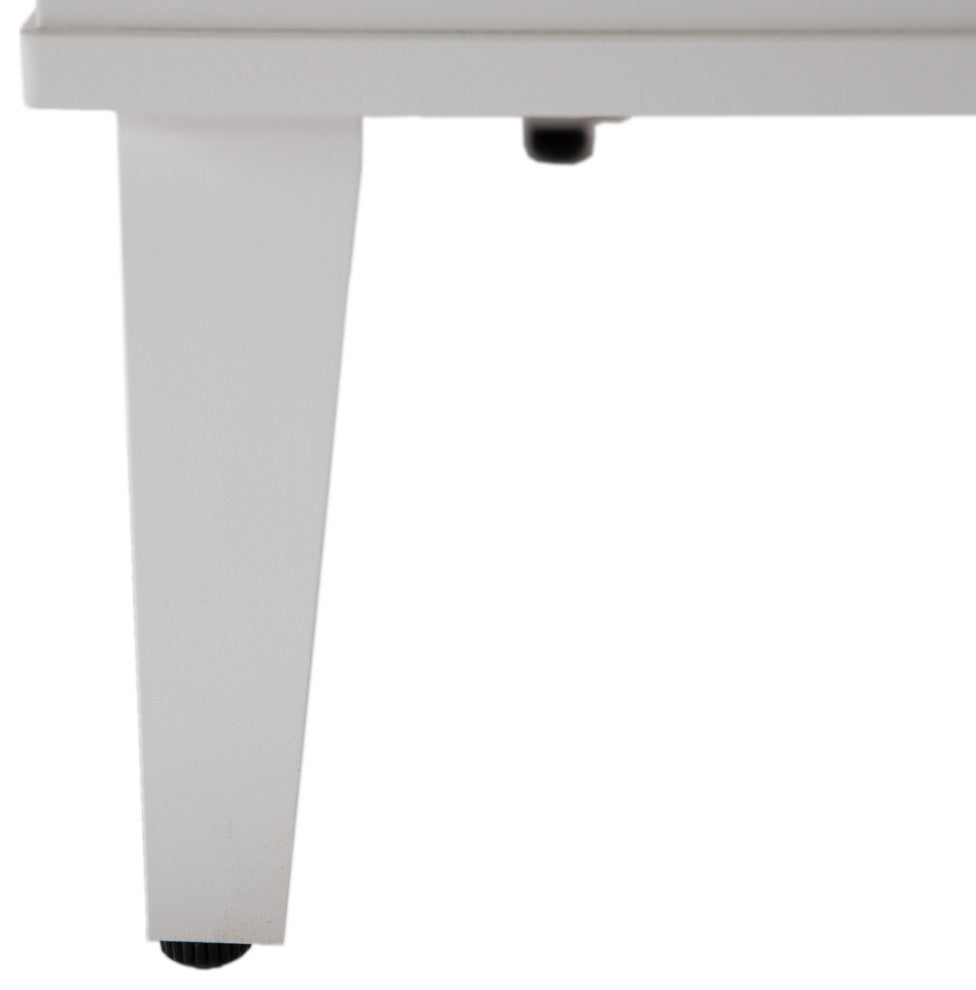 Leisuremod Walbrooke Patio Square Fire Pit Table With Aluminum Frame, White