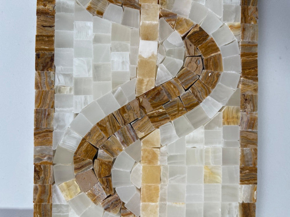 Mosaic Border Listello Tile Melody Onyx 4.7x13.4 Marble Polished, 1 piece