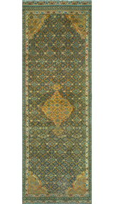 Fine Vintage Distressed Jordyn Charcoal/Ivory Runner, 3'1 x 8'8