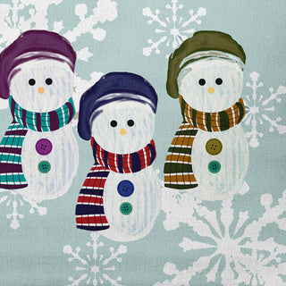 Sock Snowmen Decorative Throw Pillow, Green-Gray, 14"x20"