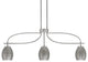 Cavella 3 Light Island Light, Graphite Finish, 5" Graphite Oval Metal Shades
