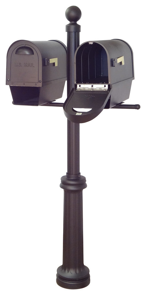 Classic Mailboxes With Newspaper Tube & Fresno Double Mount Mailbox Post