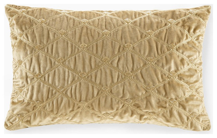 Croscill Aumont Velvet Oblong Pillow, Goose Feather, Gold