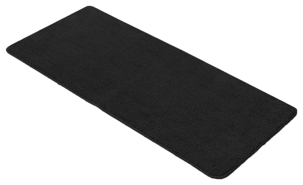 Microfiber Polyester Double Sink Bath Mat Runner - 48"L x 20"W, Black