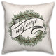 Welcome Wreath 2 18x18 Spun Poly Pillow