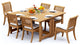 7-Piece Outdoor Teak Set: 60" Square Butterfly Table, 6 Arbor Armless Chairs