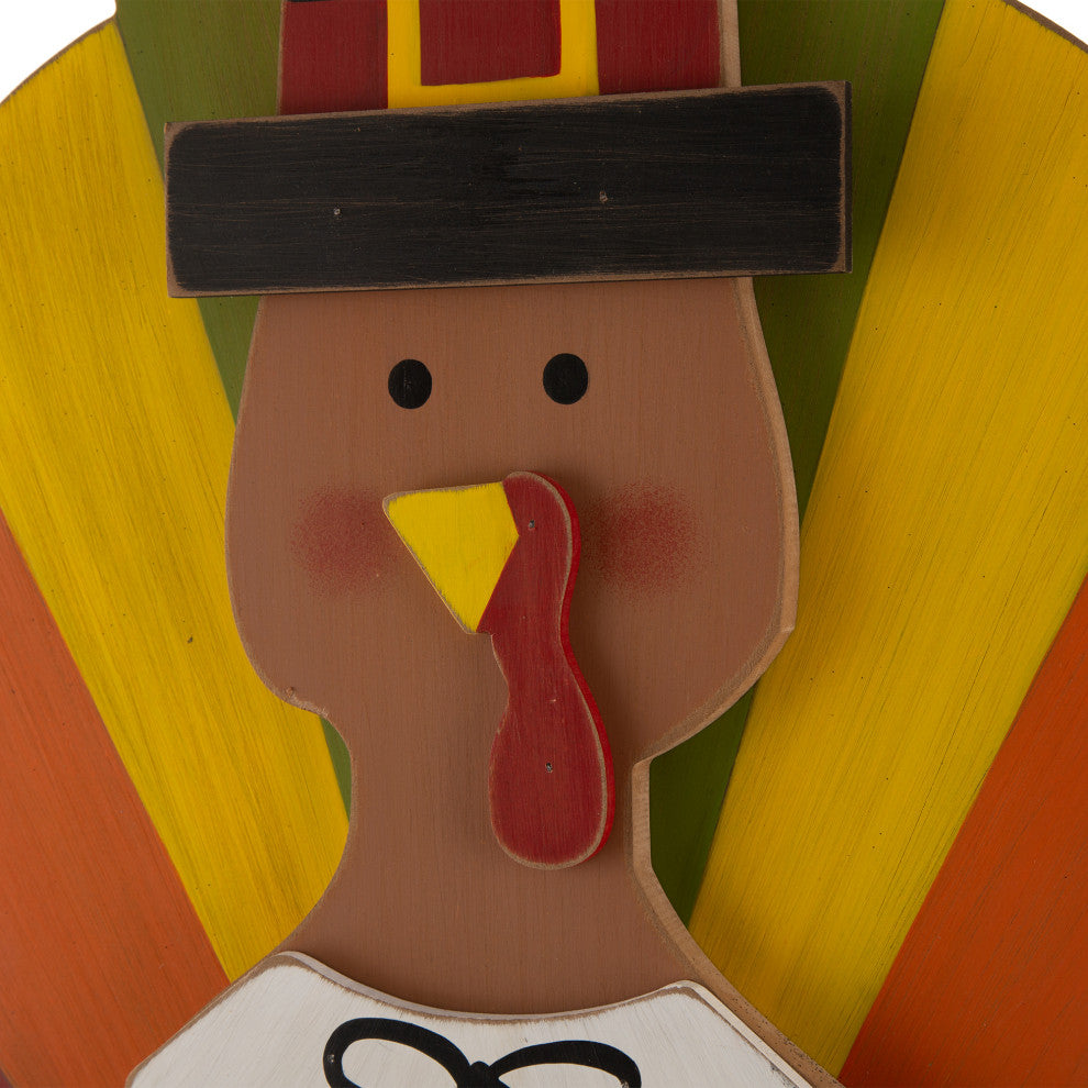 40"H Thanksgiving Wooden Turkey Standing Decor