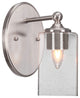 Capri 1-Light Wall Sconce, Brushed Nickel/Square Clear Bubble