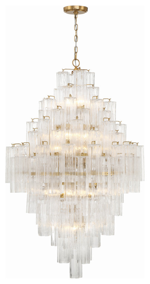 Crystorama Addis 20 Light Aged Brass Chandelier