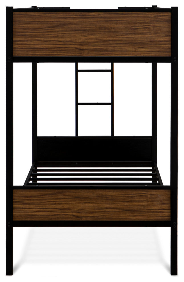 Lynfield Twin Bunk Bed In Powder Coating Black Color