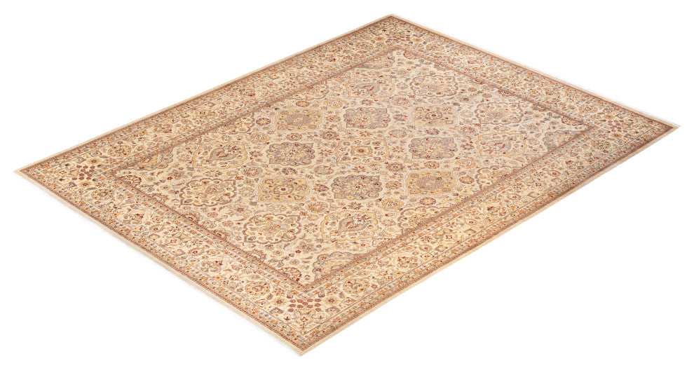 Kolar, One-of-a-Kind Hand-Knotted Area Rug Ivory, 9'1"x12'4"