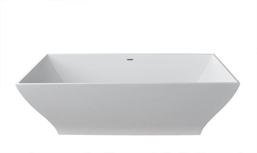 Lucca 32 x 71 Artificial Stone Freestanding Soaker Bathtub with Center Drain