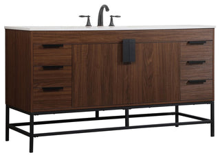 Home Living 22" Modern Walnut-Light Bathroom Vanity