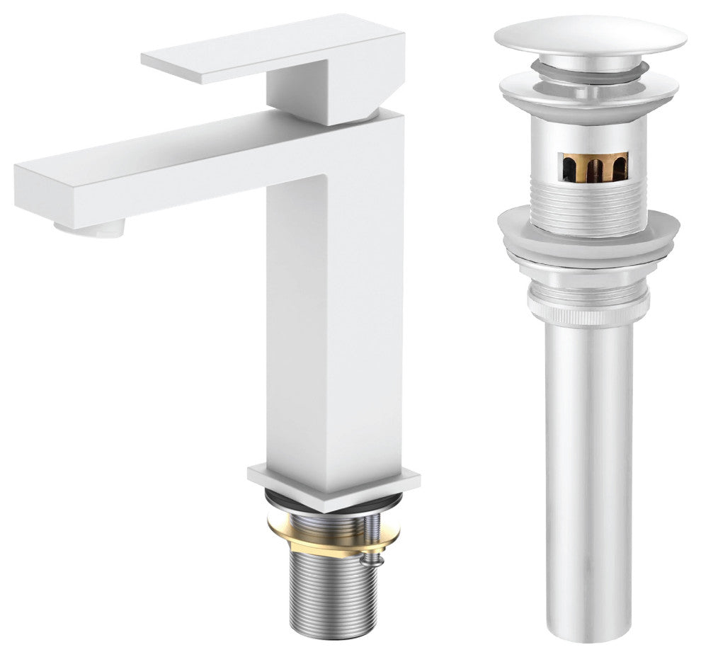 Fine Fixtures Modern Single Hole Bathroom Sink Faucet with Pop-up Drain