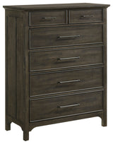 Hawthorne 6-Drawer Rubberwood Chest, Brushed Charcoal