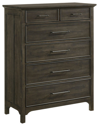 Hawthorne 6-Drawer Rubberwood Chest, Brushed Charcoal