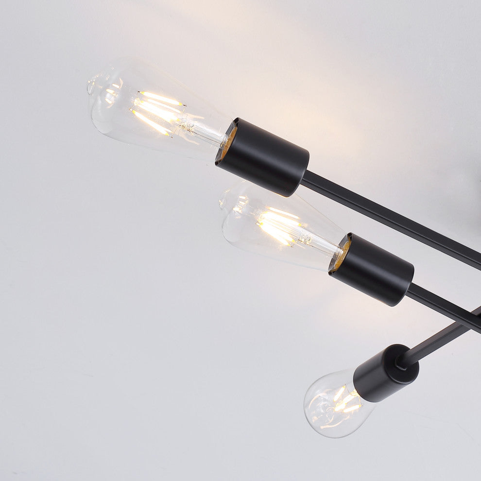 Industrial 6-Light Sputnik Semi Flush Mount Light