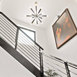 Zodiac 12 Light Aged Brass Chandelier