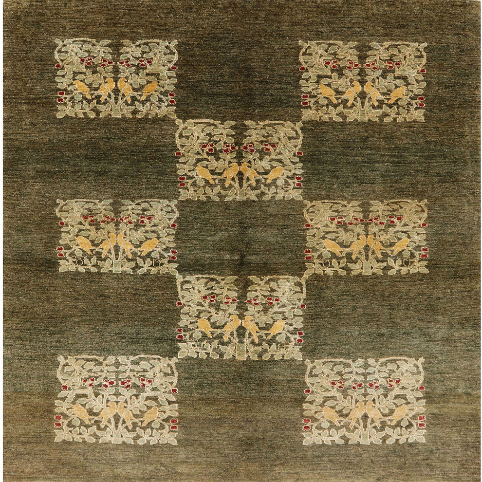 Ahgly Company Indoor Square Mid-Century Modern Area Rugs, 7' Square