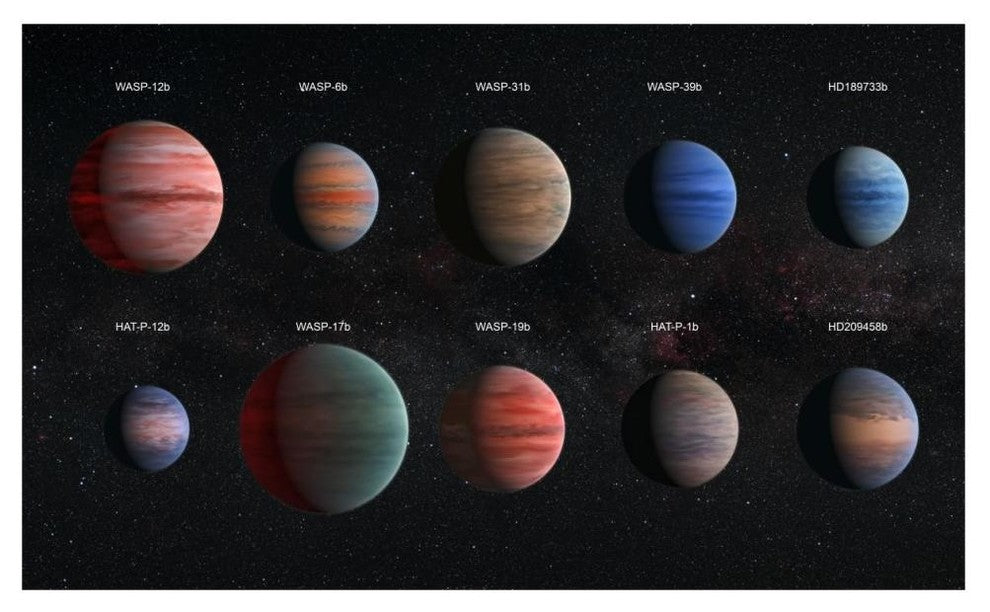 "Artist Impression of Hot Jupiter Exoplanets - Annotated" Paper Art, 46"x28"