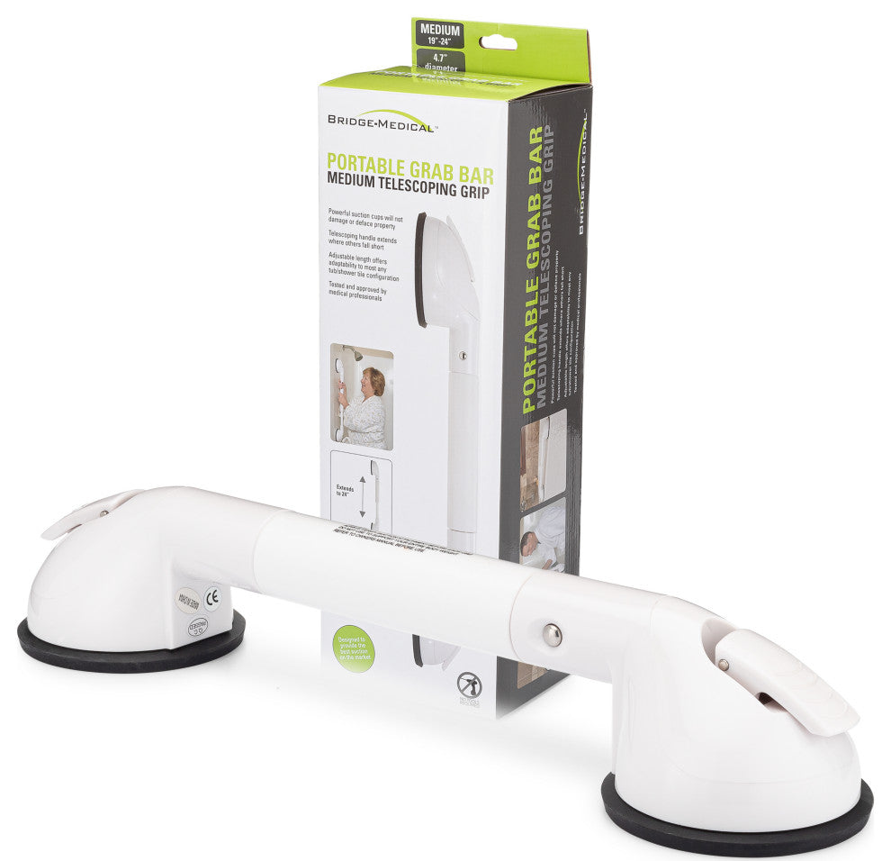 Telescoping Portable Suction Grab Bar, Medium