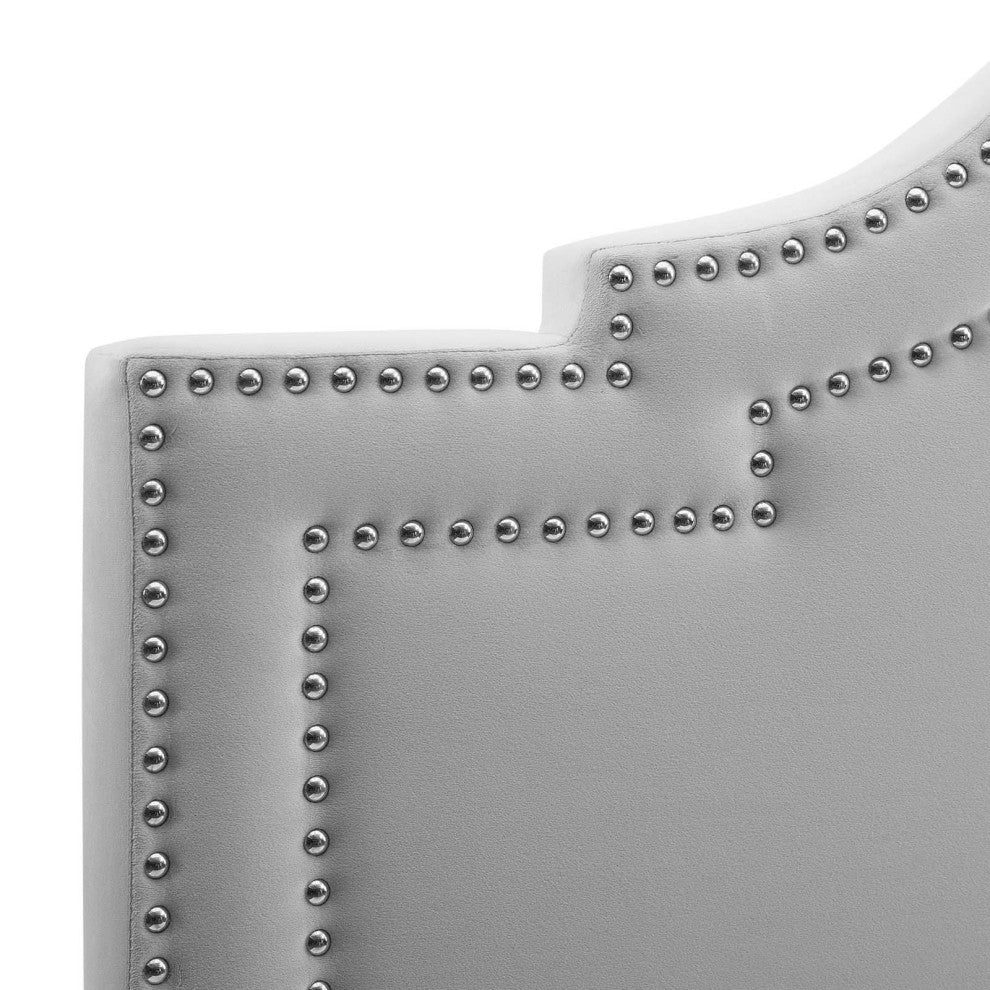 Lucia King/California King Performance Velvet Headboard-Light Gray